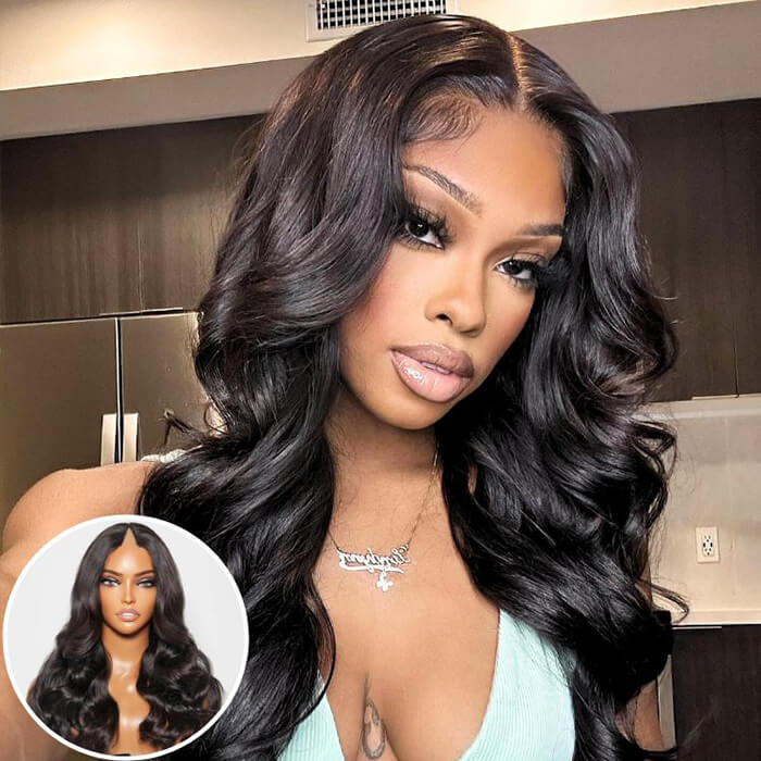 Beginner Friendly Glueless Body Wave V Part Wig 100% Human Hair