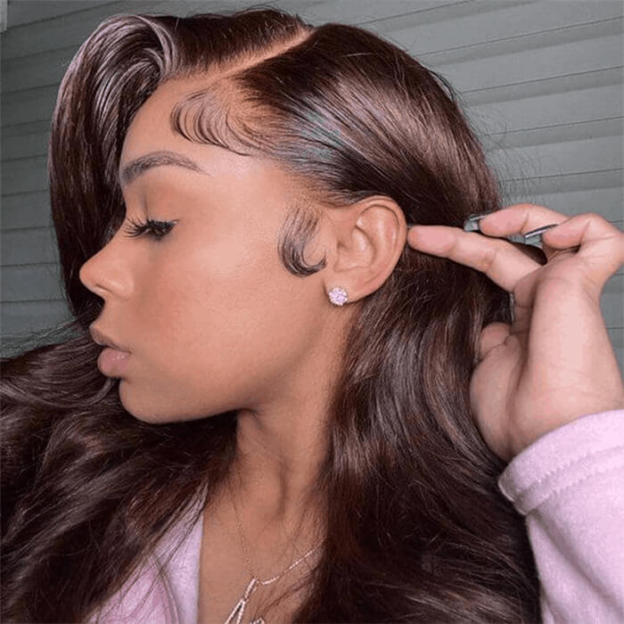 Real Show | Straight Wig | #4 Brown Color |Frontal/Closure Transparent Lace Glueless Wig(16-32'')