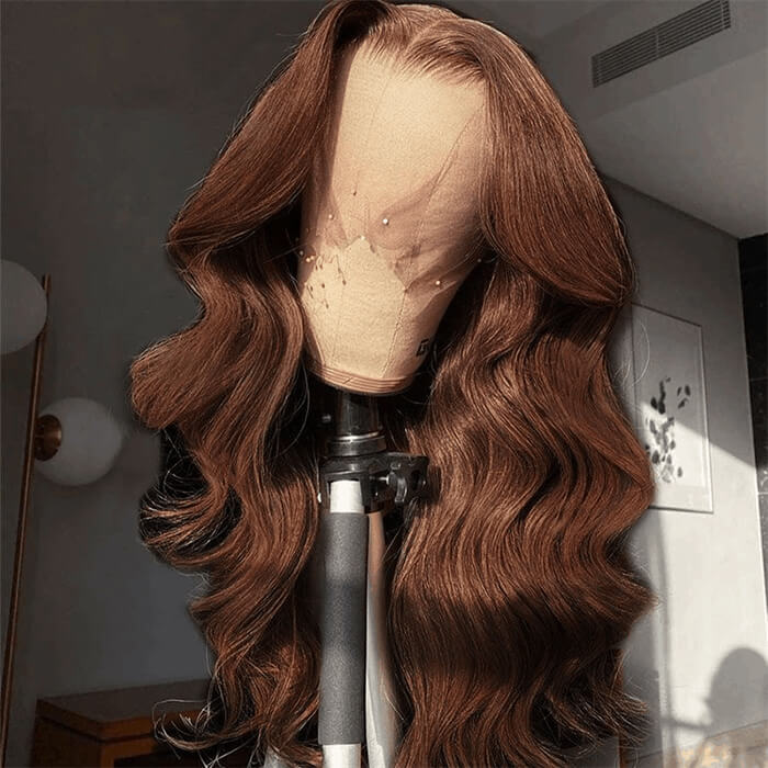 Real Show | Straight Wig | #4 Brown Color |Frontal/Closure Transparent Lace Glueless Wig(16-32'')