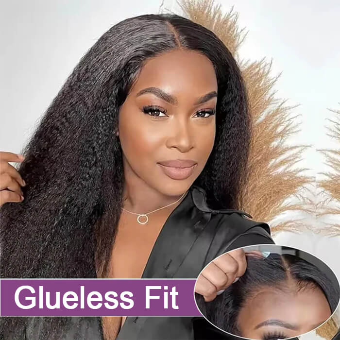 Glueless Yaki Straight Wig | Pre Cut Lace 4x4/5x5 Closure Wigs