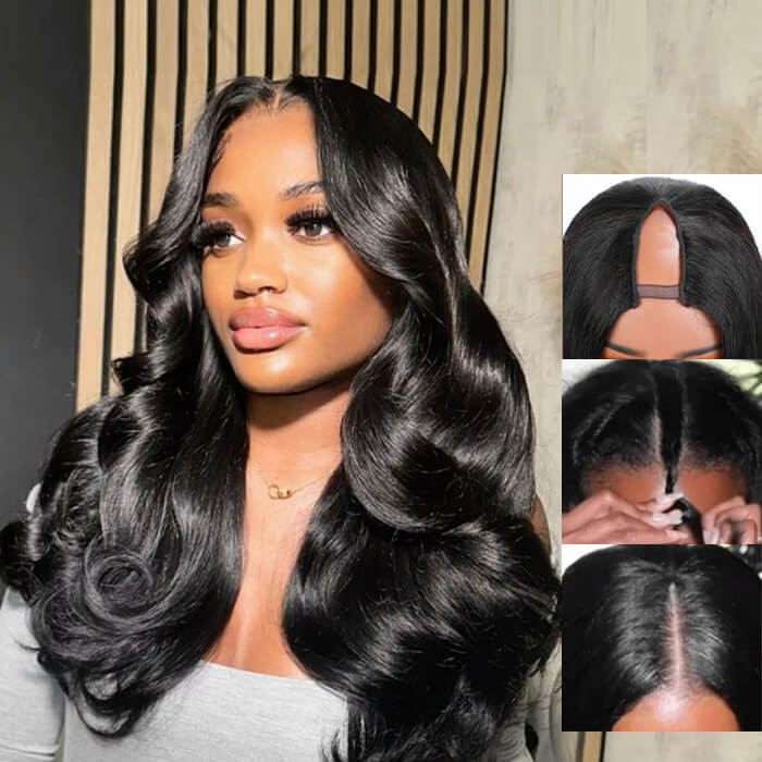 U Part Wig Glueless Human Hair Wigs Body Wave Wigs
