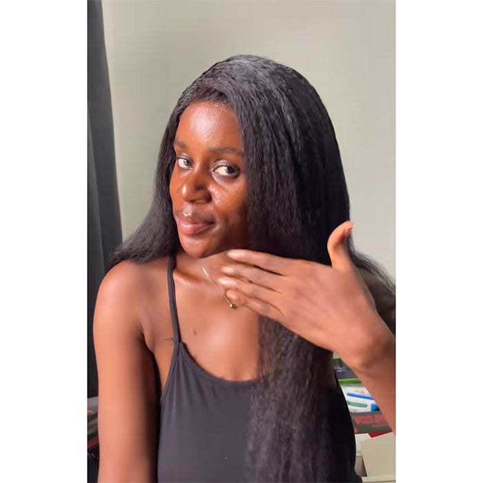 18''=₵999] 4x4 Glueless Closure/Frontal Wig Pre-Cut HD Lace Yaki Stra