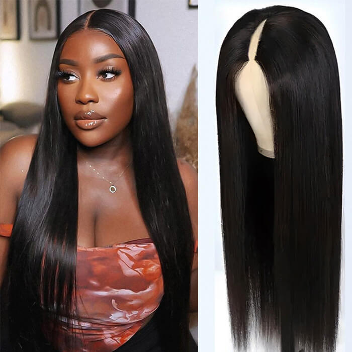 Glueless Wigs Straight V Part Wig Affordable Human Hair Wigs
