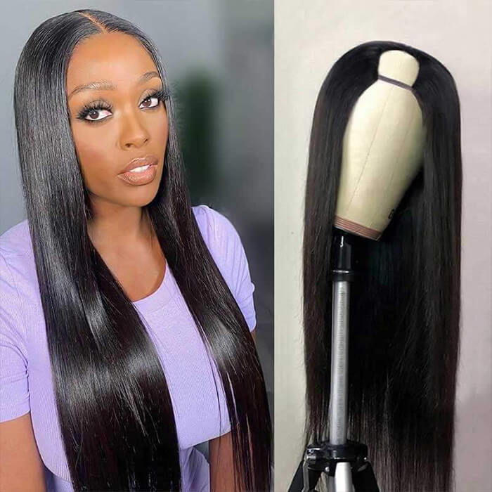 Glueless Wigs Straight U Part Wig Human Hair Wigs