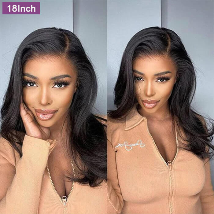 Body Wave 13x4 Transparent Lace Frontal Glueless Wig Human Hair