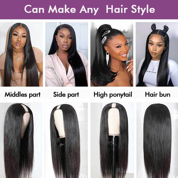 Glueless Wigs Straight U Part Wig Human Hair Wigs