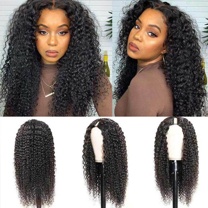 Jerry Curly U Part Wig Glueless Wigs Human Hair Wigs