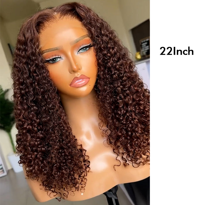 Suqu Hair Chocolate Brown Curly 4x4 5x5 13x4 HD Lace Front Brazilian Human Hair Wig