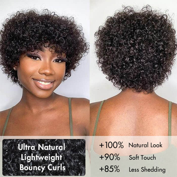 Real Show | Pixie Curly Wig | Machine Made Wig Glueless (8'')