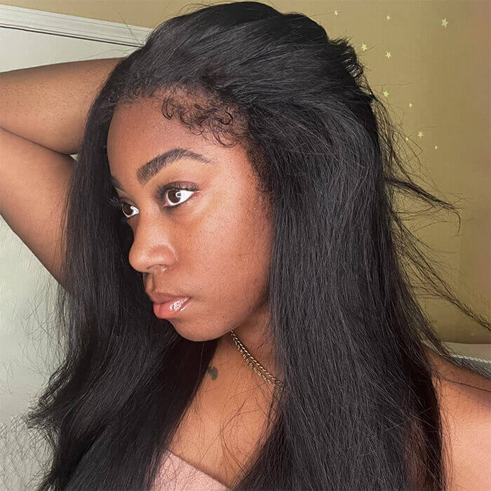 4C Edges Hairline Wigs Curly Baby Hair 13x4 HD Lace Front Human Hair Wigs Straight Hair Wigs