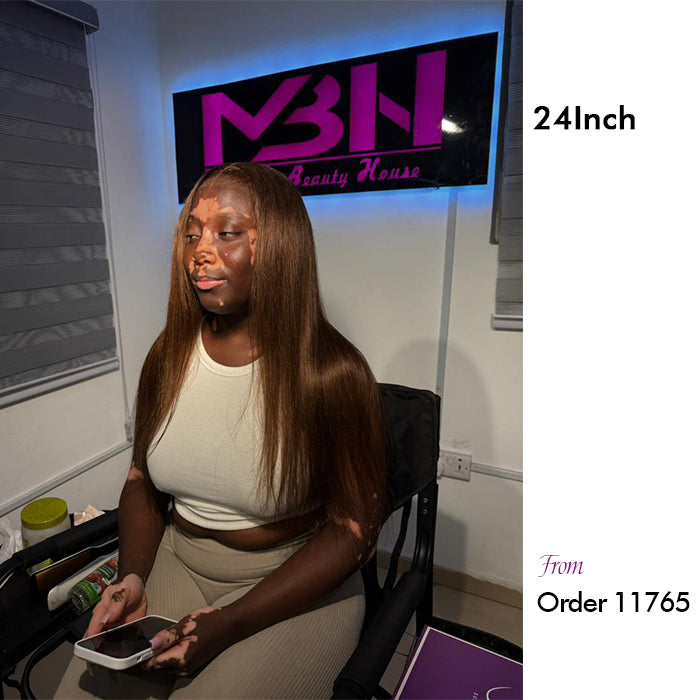 Real Show | Straight Wig | #4 Brown Color |Frontal/Closure Transparent Lace Glueless Wig(16-32'')
