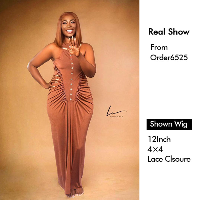 Real Review | Frontal/Closure #4 Brown Bob Wig Or Glueless (8-12'')