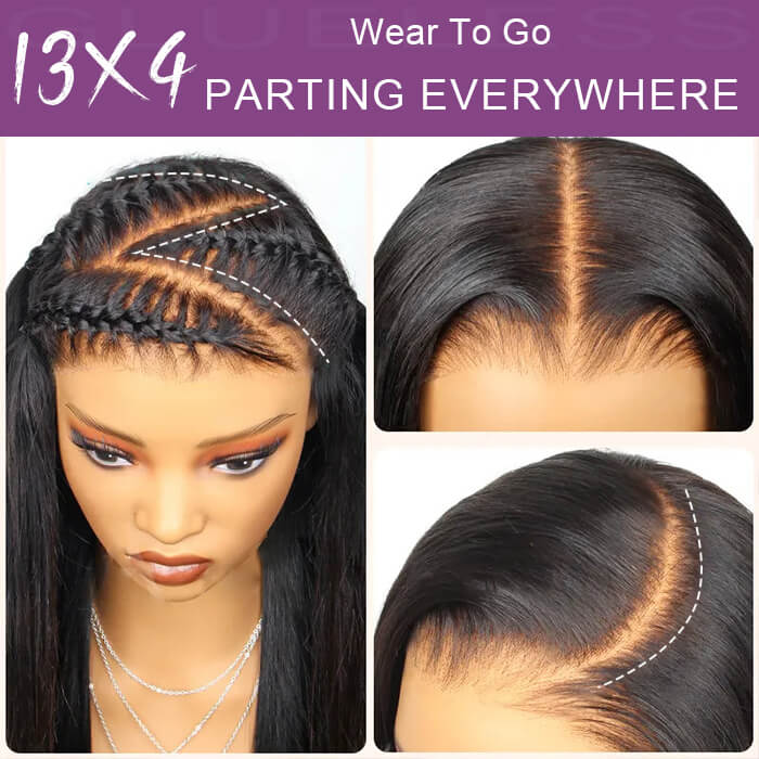 Straight 13x4 Lace Front Wigs Glueless 100% Human Hair Wig For Women