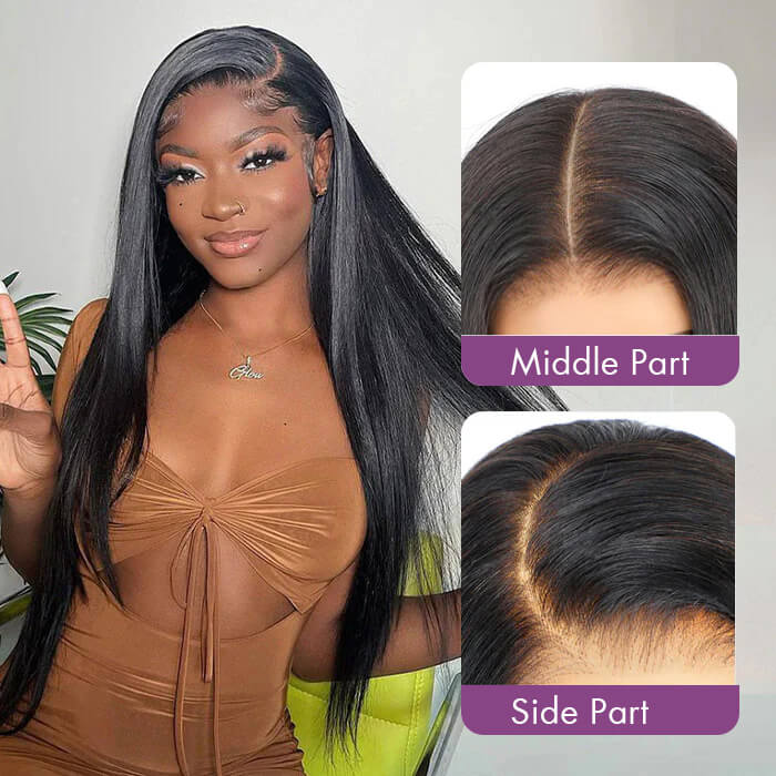 4x4/5x5/13x4 Transparent Lace Closure and Lace Frontal Wigs Straight Glueless Wigs Brazilian Human Hair