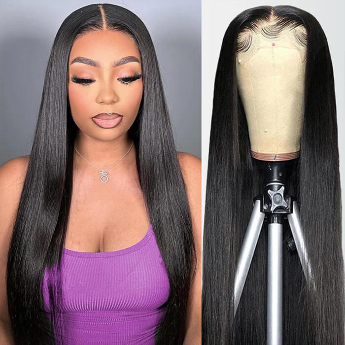 4x4/5x5/13x4 Transparent Lace Closure and Lace Frontal Wigs Straight Glueless Wigs Brazilian Human Hair