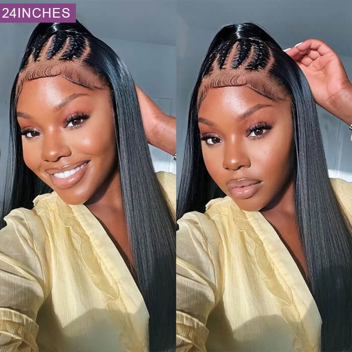 4x4/5x5/13x4 Transparent Lace Closure and Lace Frontal Wigs Straight Glueless Wigs Brazilian Human Hair
