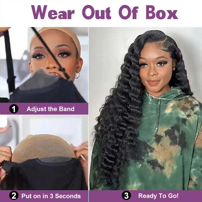 Loose Deep Wave Human Hair Glueless Wig Pre-cut HD 4x4/5x5 Lace Closure Wig