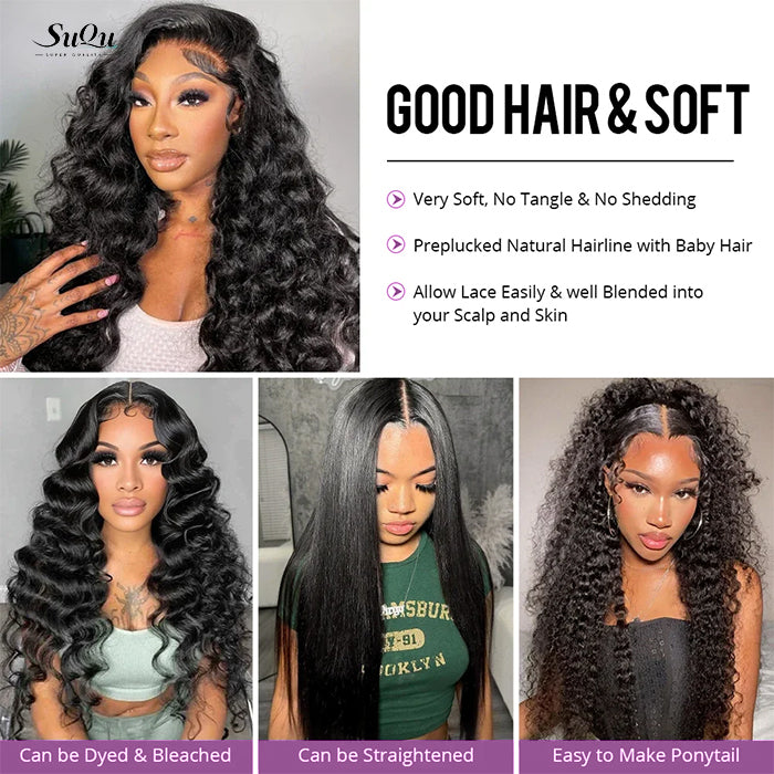 Loose Deep Wave Human Hair Glueless Wig Pre-cut HD 4x4/5x5 Lace Closure Wig