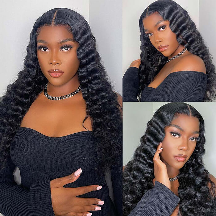 Loose Deep Wave Human Hair Glueless Wig Pre-cut HD 4x4/5x5 Lace Closure Wig