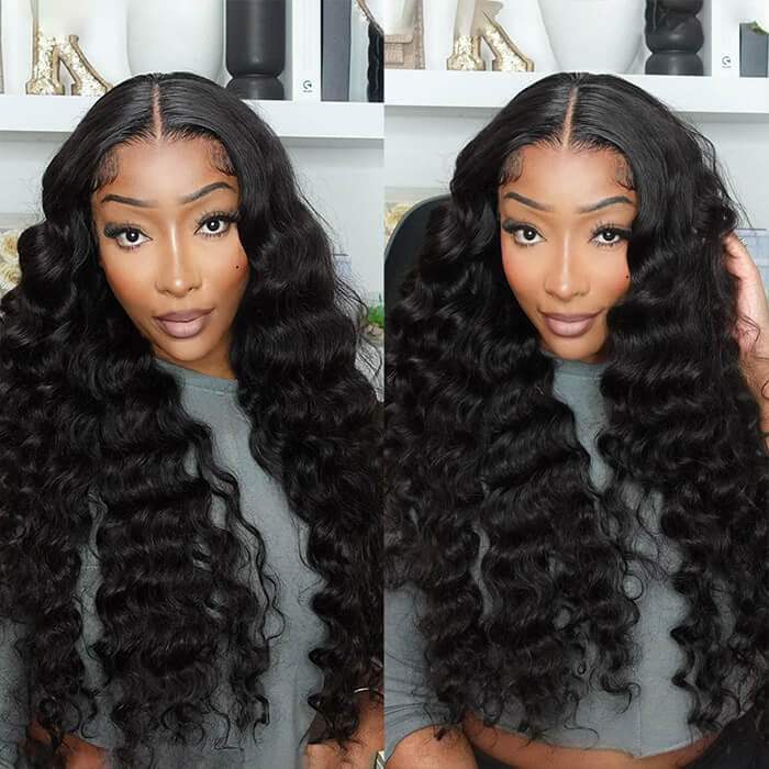 Loose Deep Wave Human Hair Glueless Wig Pre-cut HD 4x4/5x5 Lace Closure Wig