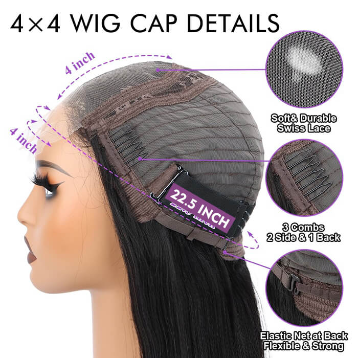 Buy 1 Get 1 Free | Straight Wig+Free Pixie Curly Wig | #4 Brown Wig | Frontal/ Closure Wig