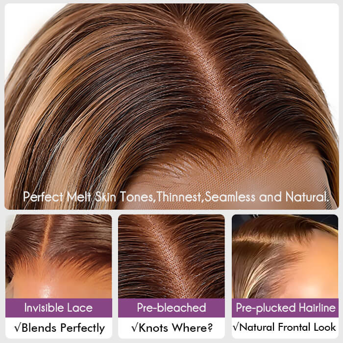 Buy 1 Get 1 Free | Loose Wave/Straight Wig+Free Pixie Curly Wig | #P4/27 Highlight Wig | Frontal/ Closure Wig