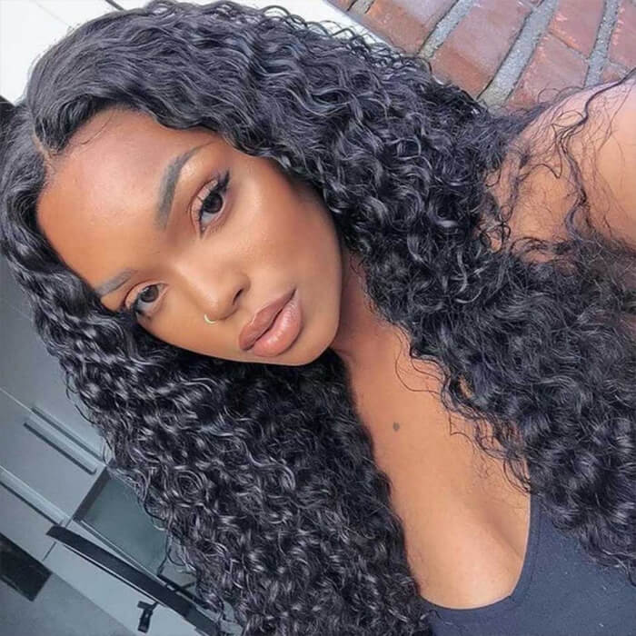 Beginner Friendly Deep Wave V Part Gluless Wigs 100% Human Hair Wig