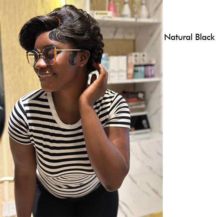 Pre-cut Lace 13x4 Frontal | Straight/Curly | Natural Black/99J Color| Pixie Cut Bob Wig