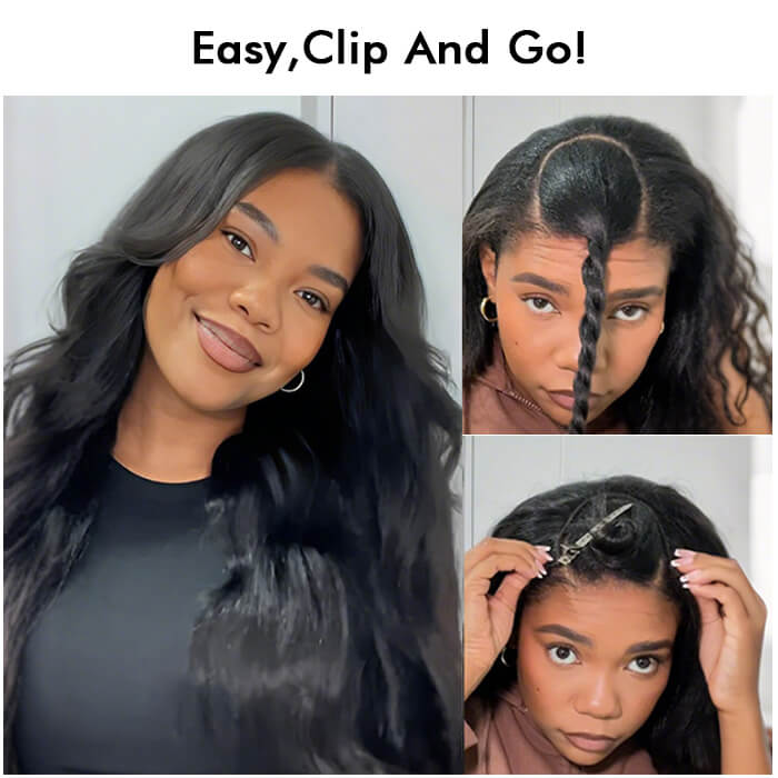 Yaki Straight U Part Quick & Easy Affordable 100% Human Hair Wig