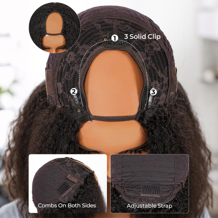 Yaki Straight U Part Quick & Easy Affordable 100% Human Hair Wig