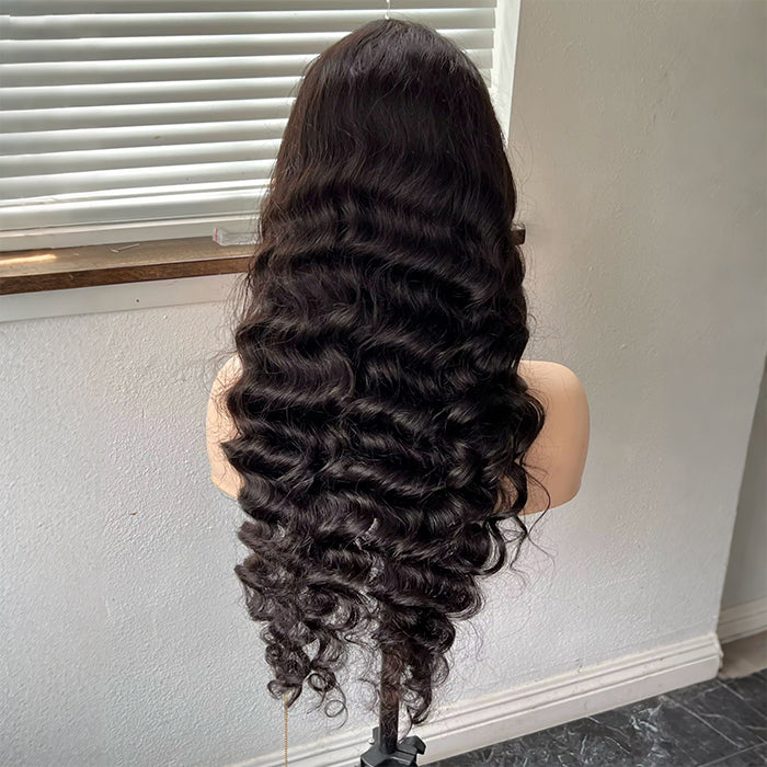 Bouncy Loose Wave 13x4 Transparent Pre-cut Glueless Human Hair Wigs