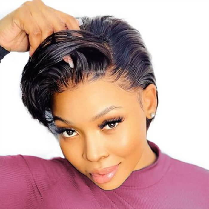 Frontal 13x4 Lace | 8''Straight Pixie Cut Wig | 100%Human Hair