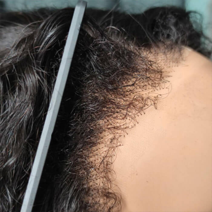 4C Edges Water Wave Kinky Edges Free Parting 13x4 Undetectable Lace Front Wig