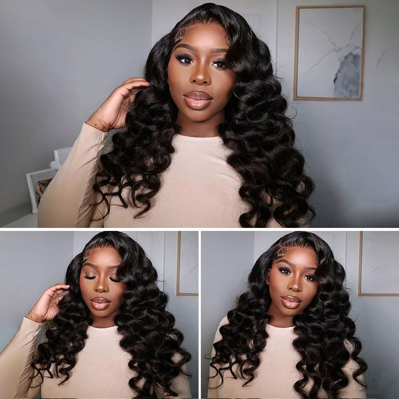 Transparent Lace Wig 13x4 Loose Wave Human Hair Wig Pre Plucked Hairline