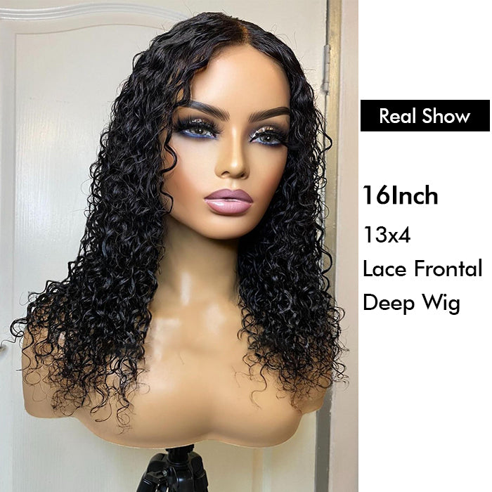 Wholesale Price | 16'' Deep Wave Wig | Glueless Frontal Lace
