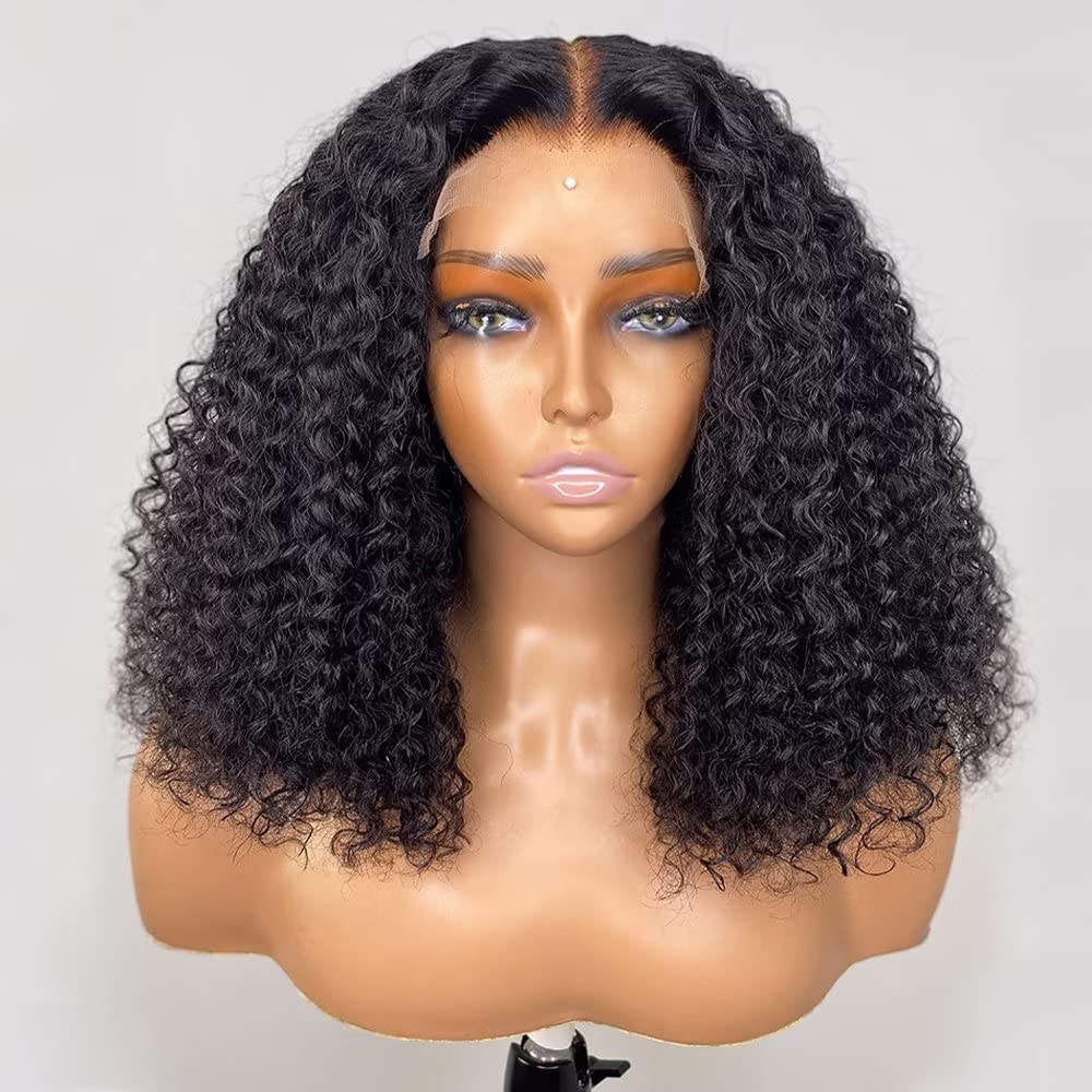 Pre-cut Lace Frontal Wig | 14'' Curly Bob Wigs