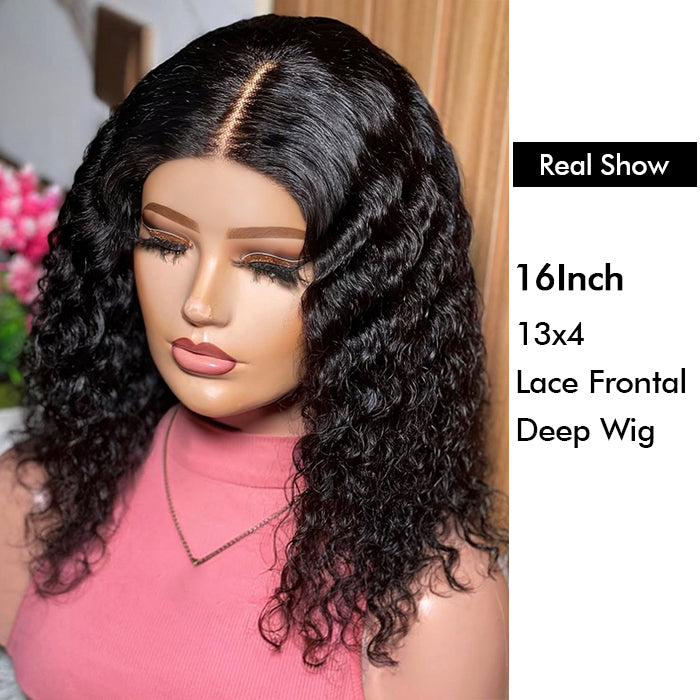 Wholesale Price | 16'' Deep Wave Wig | Glueless Frontal Lace