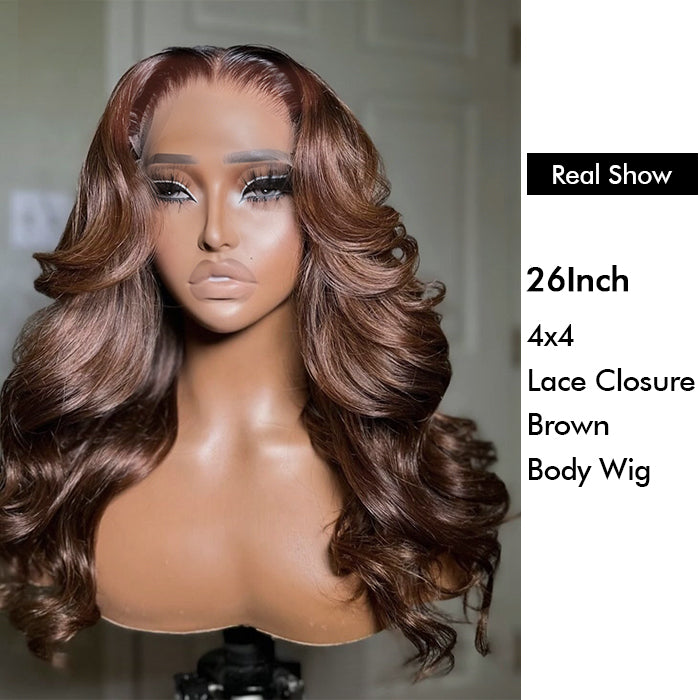 Wholesale Price | Brown Body Wave Wig | Glueless Lace Frontal/Closure(24''/26'')