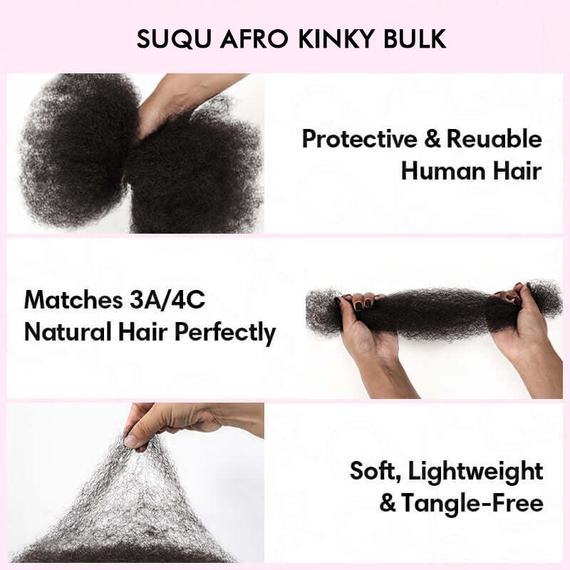 Afro Kinky Bulk Hair Extensions For Braiding Dreadlock Human Hair