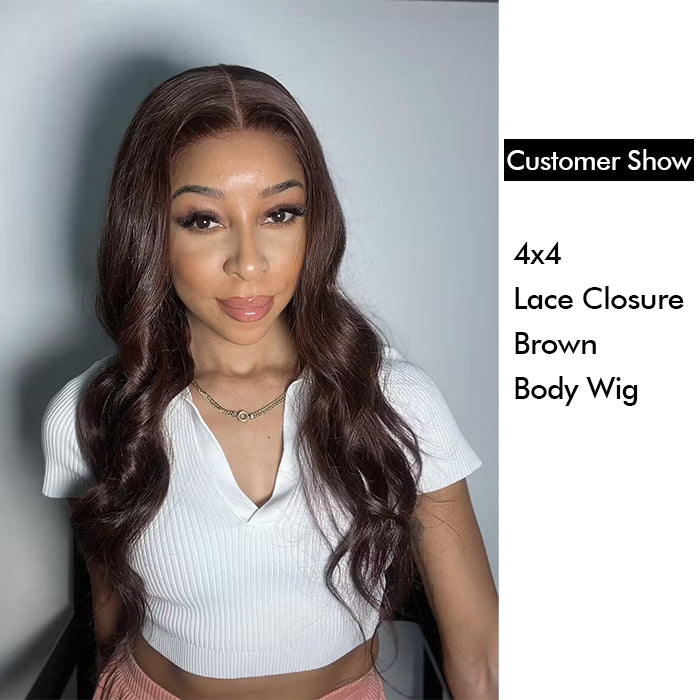 Wholesale Price | Brown Body Wave Wig | Glueless Lace Frontal/Closure(24''/26'')