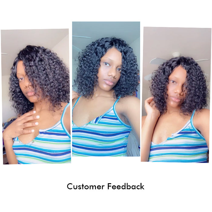 Real Show | Curly Bob Wig |  Frontal/Closure Transparent Lace Glueless (8-16'')