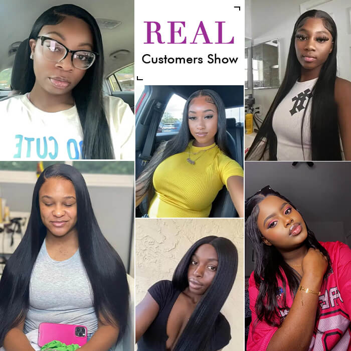 Straight 13x4 Lace Front Wigs Glueless 100% Human Hair Wig For Women