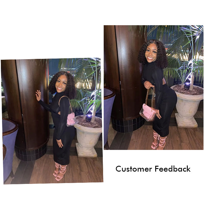 Real Show | Curly Bob Wig |  Frontal/Closure Transparent Lace Glueless (8-16'')