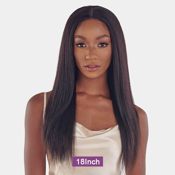 [18''=₵1189] 4x4 Glueless Closure/Frontal Wig Pre-Cut HD Lace Yaki Straight Human Hair Wigs