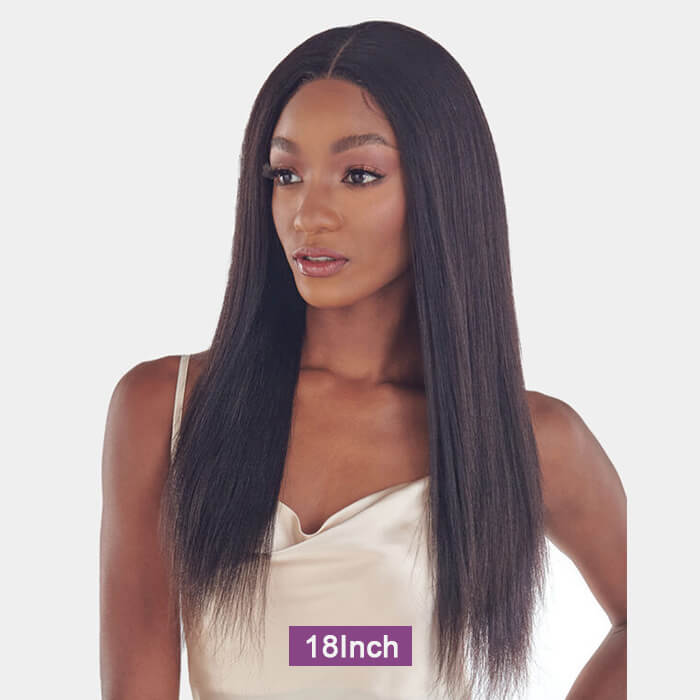 [18''=₵1189] 4x4 Glueless Closure/Frontal Wig Pre-Cut HD Lace Yaki Straight Human Hair Wigs