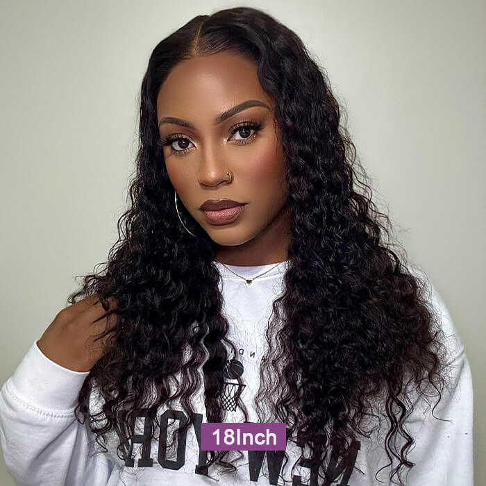 [18''=₵1189] Water Wave Lace Closure/Frontal Pre-Cut Glueless Wig