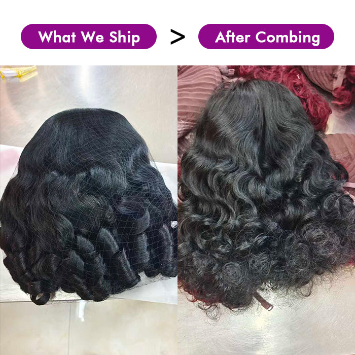 Wholesale Price | 18'' Closure Bouncy Wavy Egg Curl Wig
