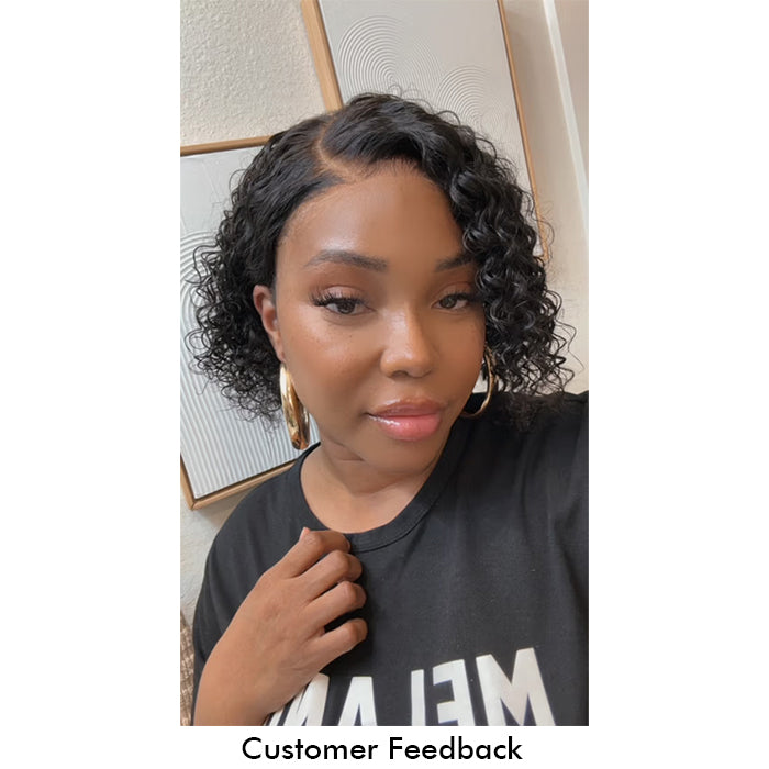 Real Show | Curly Bob Wig |  Frontal/Closure Transparent Lace Glueless (8-16'')