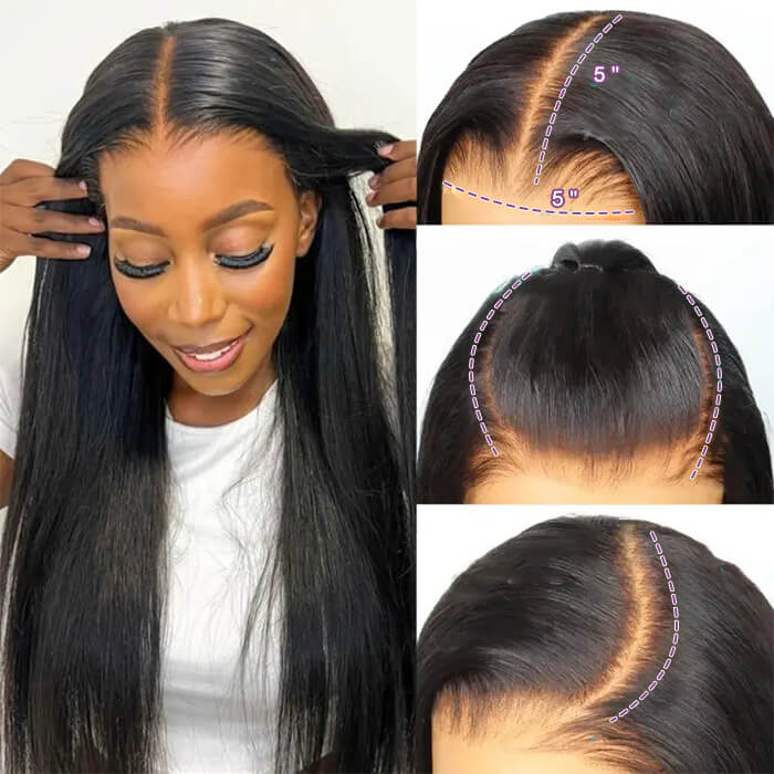 4x4/5x5/13x4 Transparent Lace Closure and Lace Frontal Wigs Straight Glueless Wigs Brazilian Human Hair