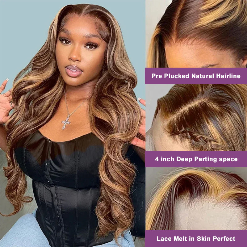 Real Show | Body Wave Wig | P4/27 Highlight Color | Frontal/Closure Glueless (16-32'')